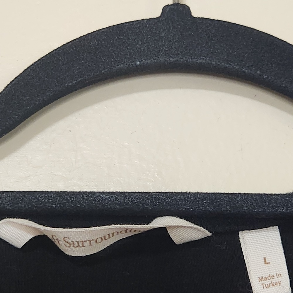 Soft Surroundings A Symmetrical Black Ribbed Sweater Womens Size Large - Picture 4 of 5